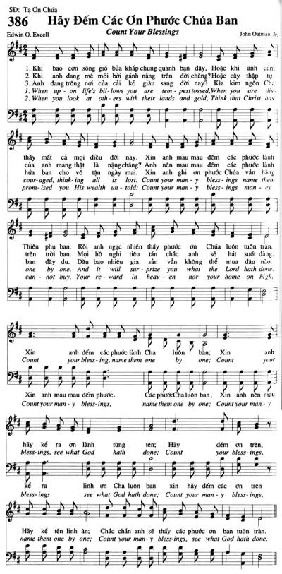Hãy Đếm Các Ơn Phước Chúa Ban