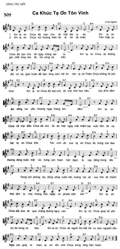 Ca Khúc Tạ Ơn Tôn Vinh