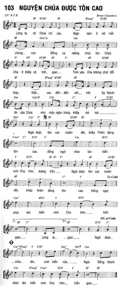 NGUYỆN CHÚA ĐƯỢC TÔN CAO