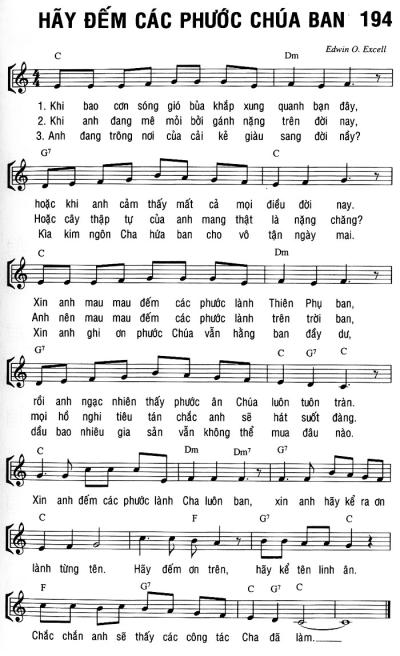 HÃY ĐẾM CÁC PHƯỚC ƠN CHÚA BAN