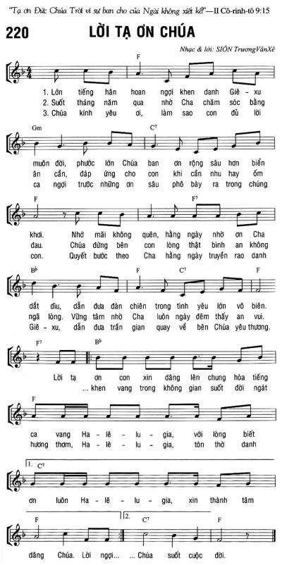 LỜI TẠ ƠN CHÚA