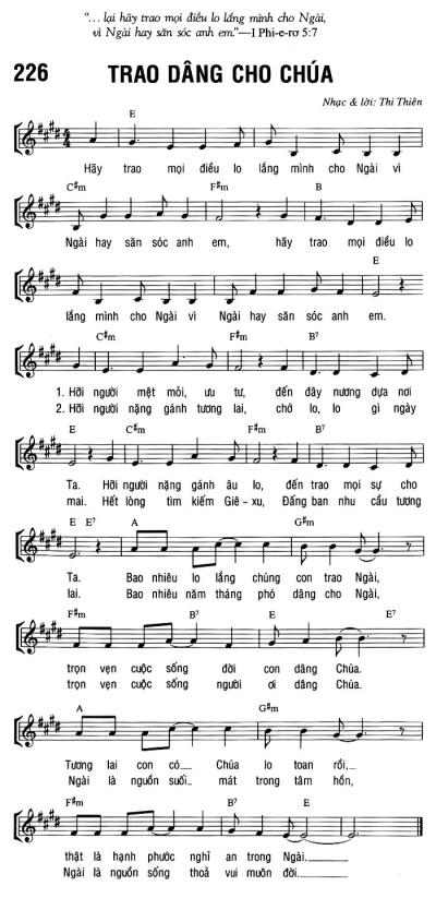 TRAO DÂNG CHO CHÚA