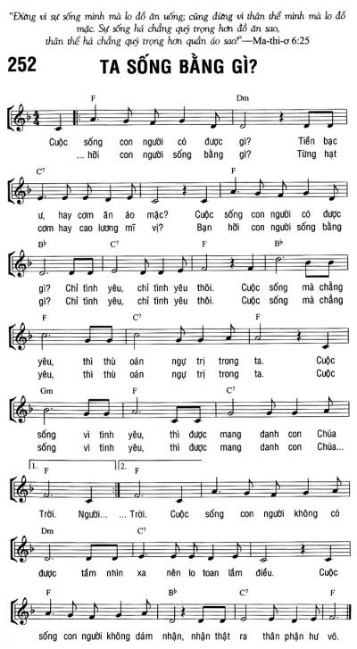 TA SỐNG BẰNG GÌ