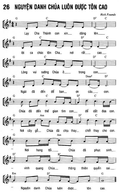 NGUYỆN DANH CHÚA LUÔN ĐƯỢC TÔN CAO