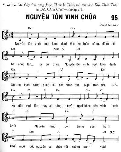 NGUYỆN TÔN VINH CHÚA