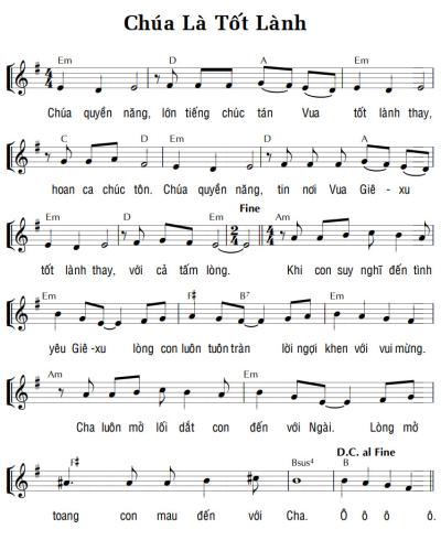 CHÚA LÀ TỐT LÀNH