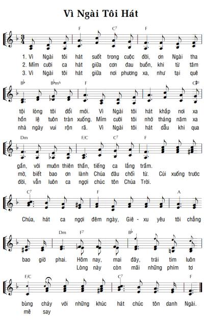 VÌ NGÀI TÔI HÁT