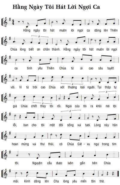 HẰNG NGÀY TÔI HÁT LỜI NGỢI CA