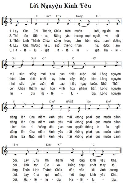 LỜI NGUYỆN KÍNH YÊU