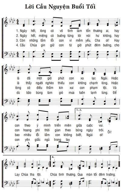 LỜI CẦU NGUYỆN BUỔI TỐI