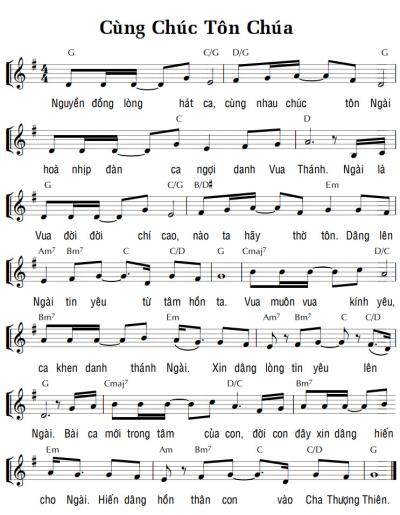 CÙNG CHÚC TÔN CHÚA