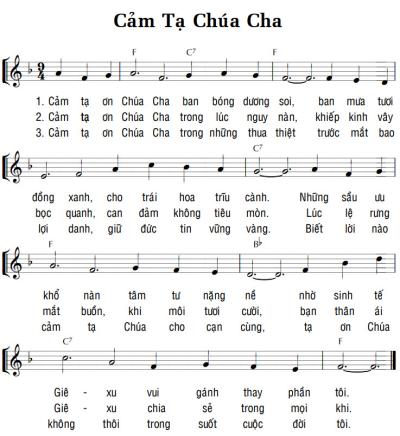 CẢM TẠ CHÚA CHA