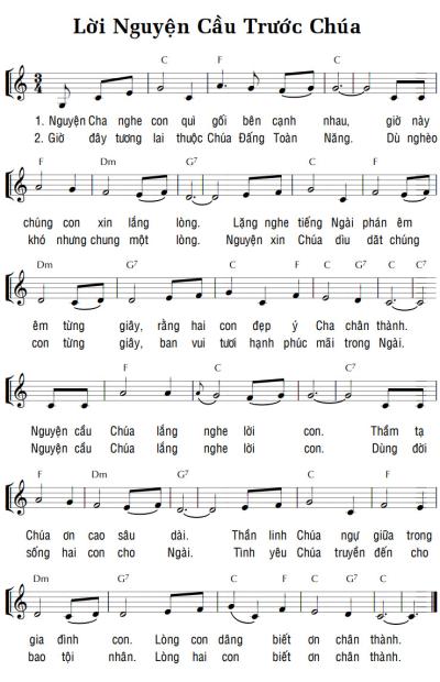 LỜI NGUYỆN CẦU TRƯỚC CHÚA